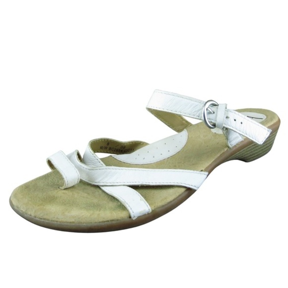 B.O.C Women Flip Flop Sandal Shoes Size 8 Medium White Leather